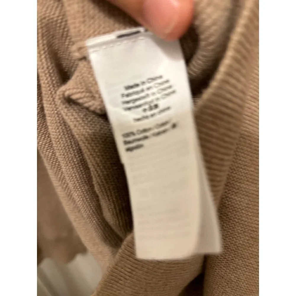 Men's Med J.Crew Crewneck Sweater Textured Cotton Tan Beige   B19
